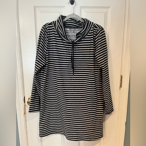 Talbots Dresses & Skirts - T by Talbots Navy & Gray Striped Dress